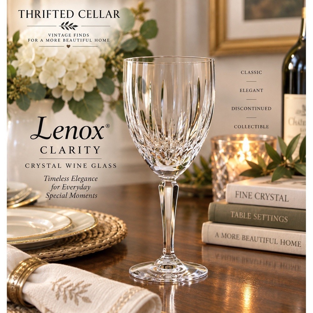 Lenox Clarity Crystal Wine Glass 7 Inch Discontinued Pattern Made in USA